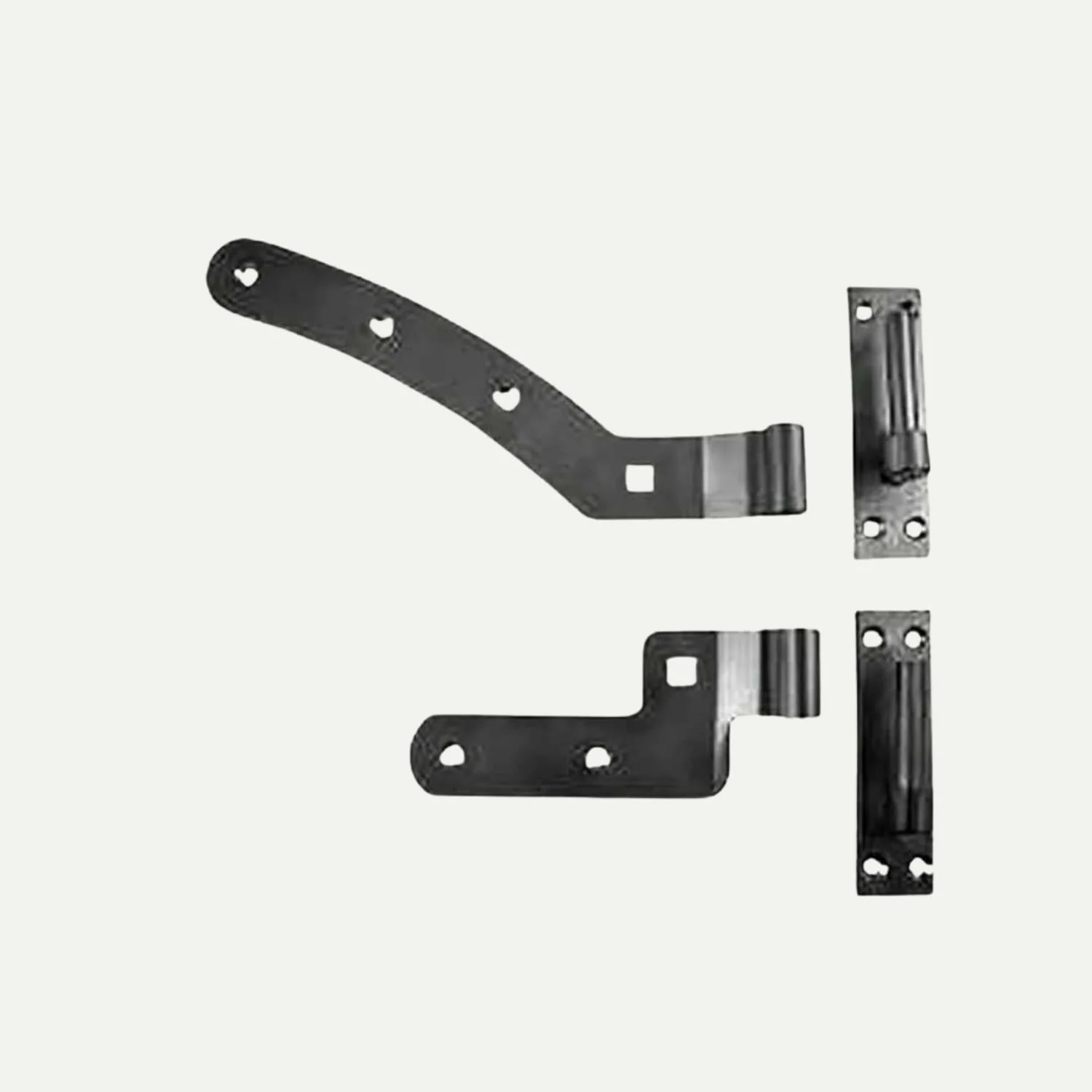 12" - Curved Heavy Duty Hook & Band Hinge Set - Black - Left Hand or Right Hand