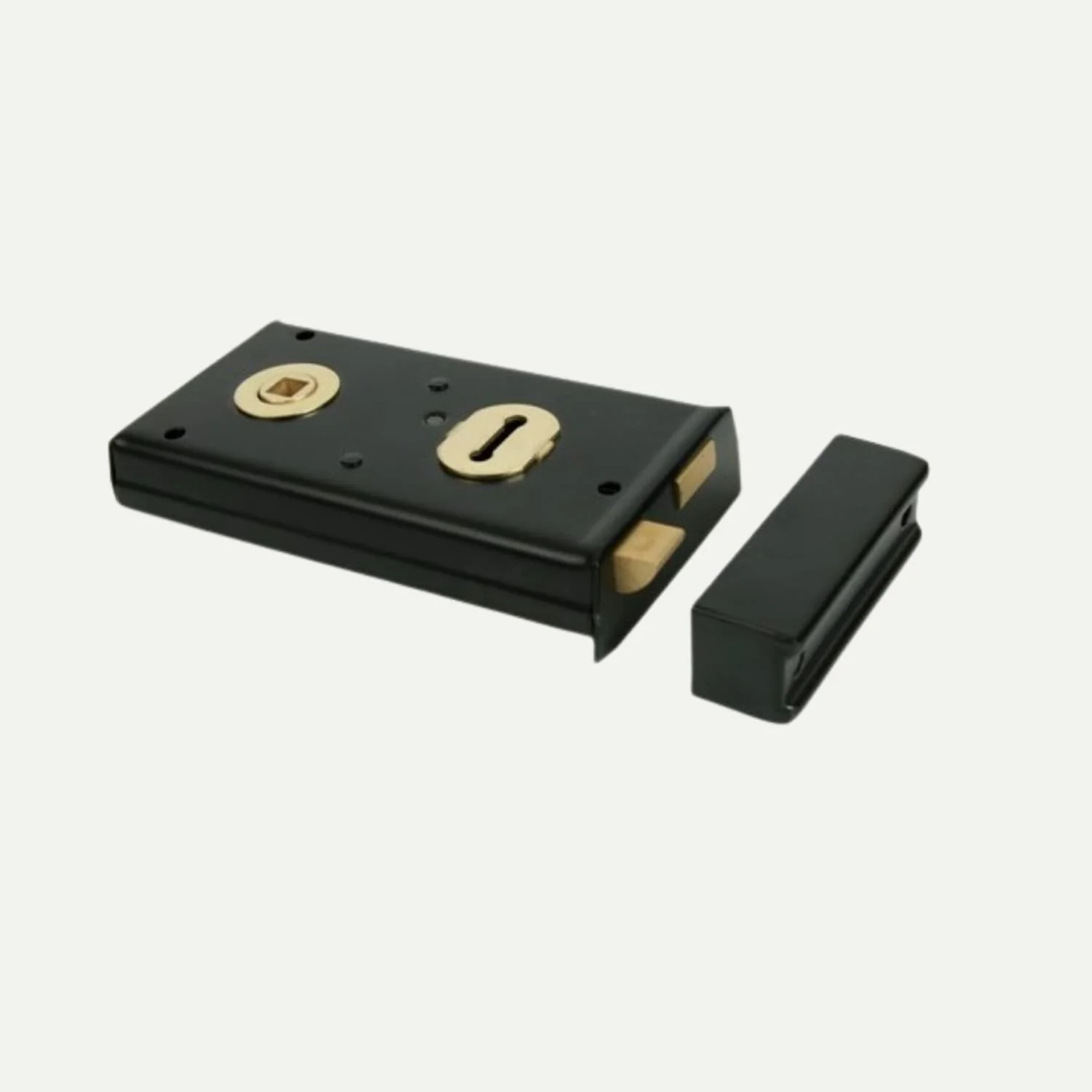 Black Rim Lock 5.5" x 3" with Key