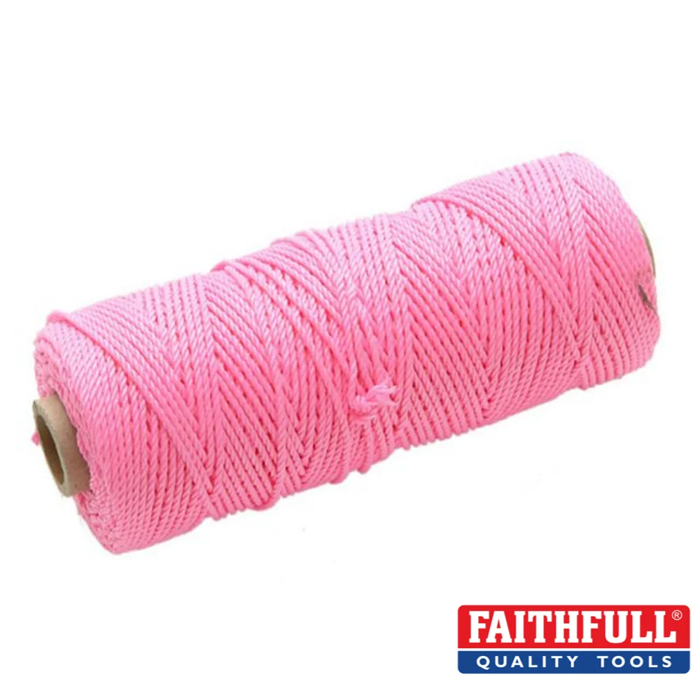Faithfull - Hi-Vis Pink Nylon Brick Line 100M