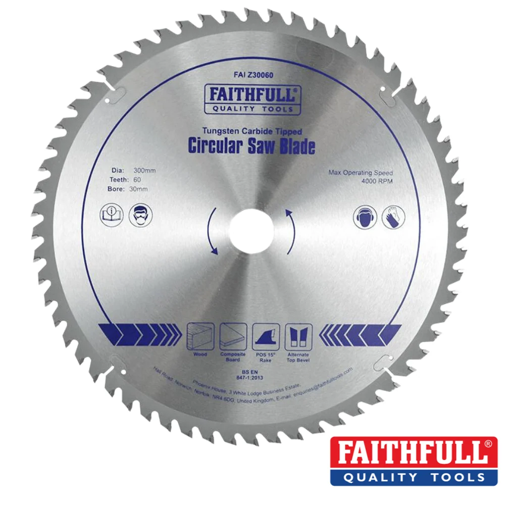 Faithfull - TCT Circular Saw Blades- Dia: 300mm - Teeth: 60 - Bore- 30mm