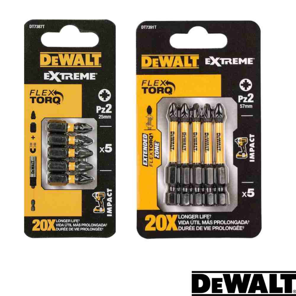 Dewalt- Extreme FlexTORQ PZ2 Various Lengths - Pack Of 5