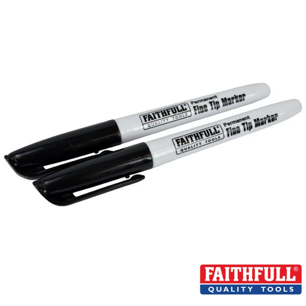 Faithful - Fibre Tip Marker Pen - Pack of 2 Black