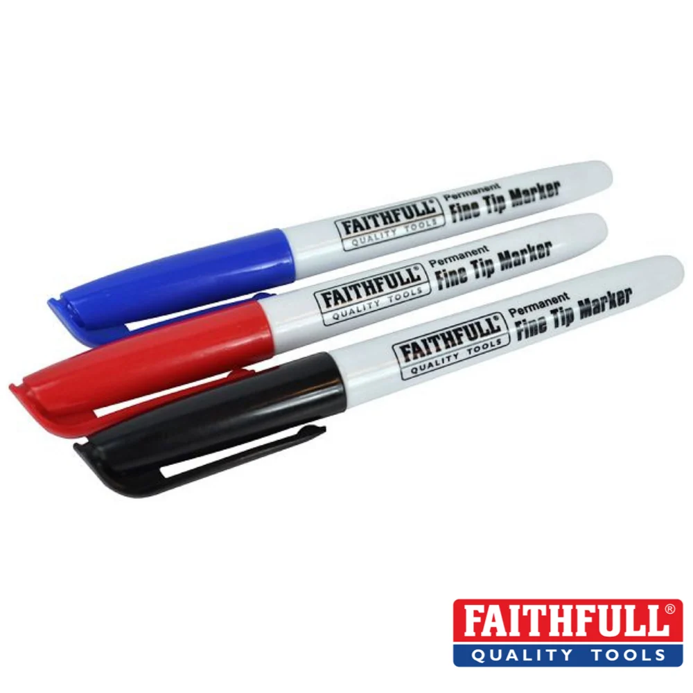 Faithful - Fibre Tip Marker Pen - Pack of 3 Mixed