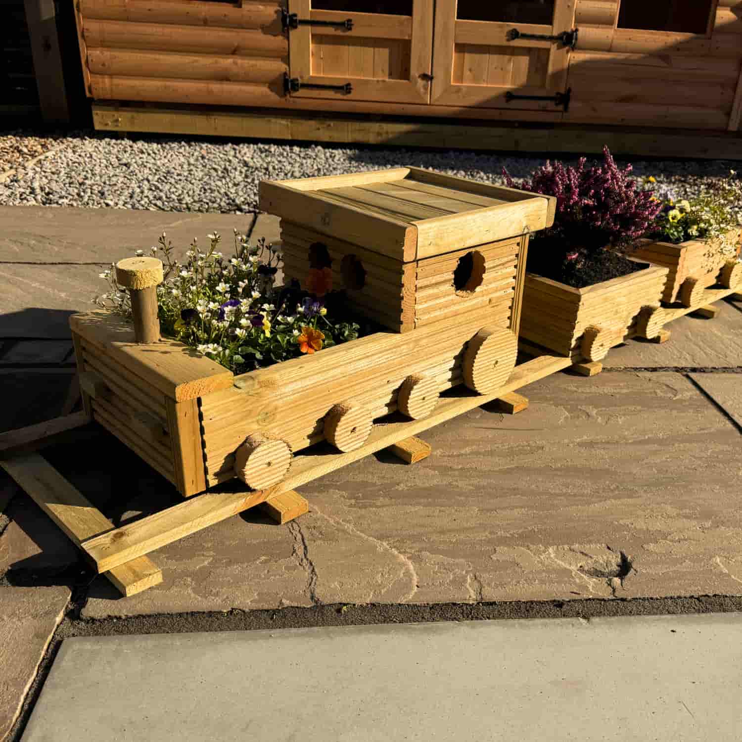 Hand Crafted Wooden Train Planter - Image 3