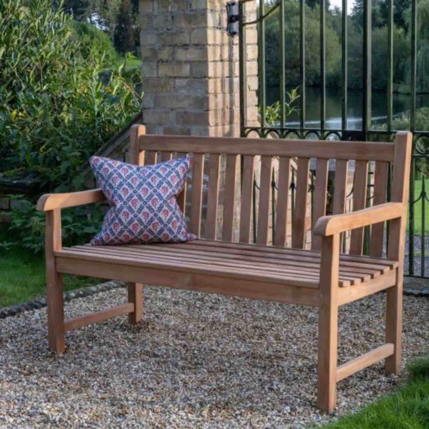 1.3m Teak Garden Bench - Image 3