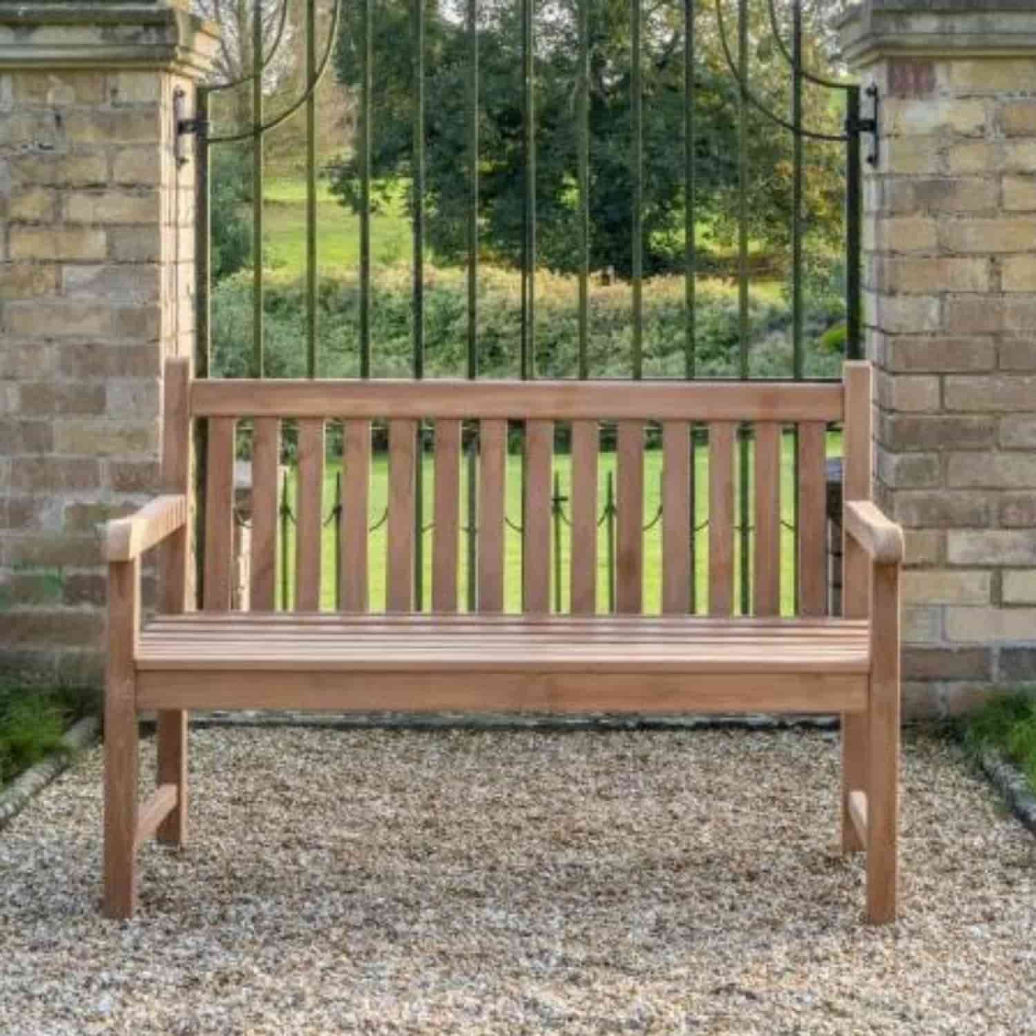 1.3m Teak Garden Bench - Image 4
