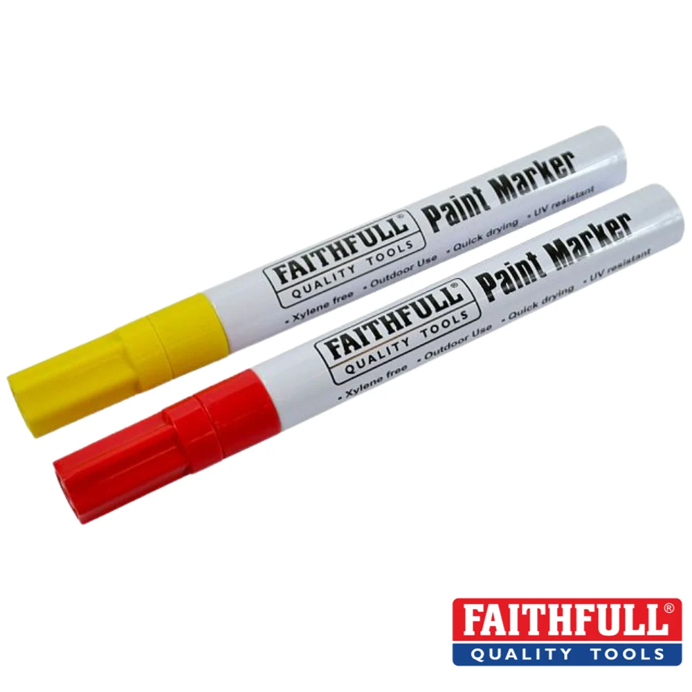 Faithful - Paint Marker Pens - Pack of 2 Yellow & Red