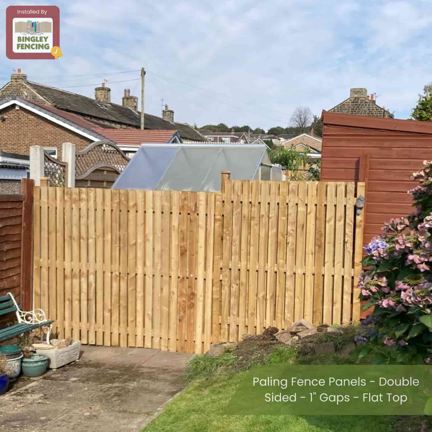 Paling Fence Panels - Double Sided - 1" Gaps - Flat Top - Image 3