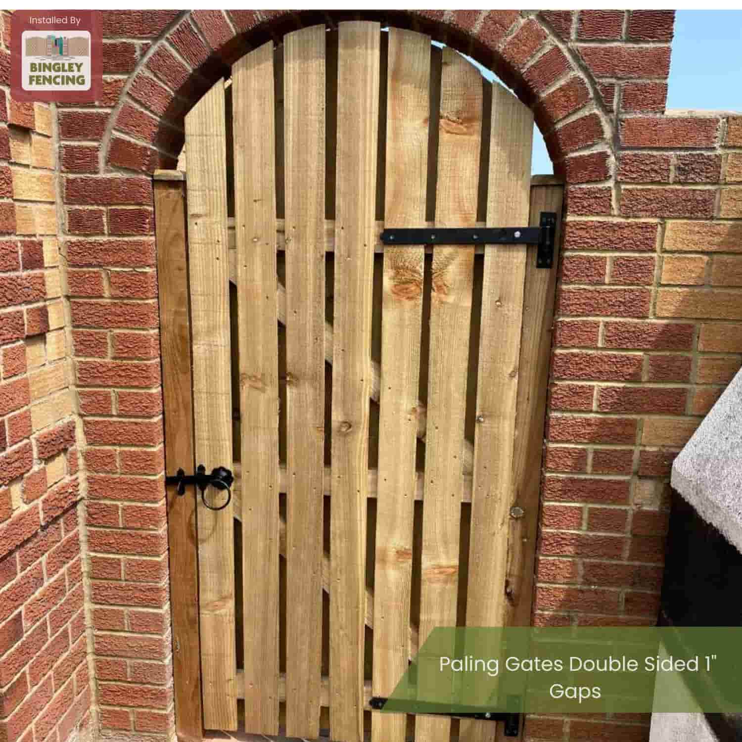Paling Gates Double Sided 1" Gaps- Arched Top - Image 3