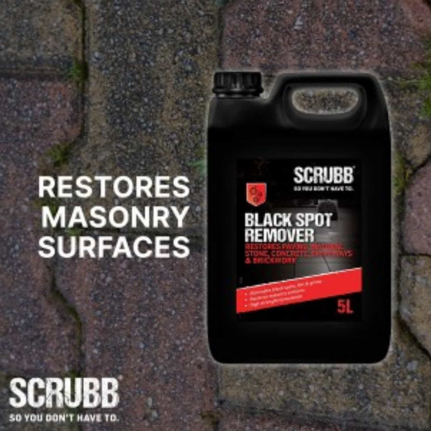 SCRUBB Black Spot Remover for Paving & Masonry – 5L - Image 3