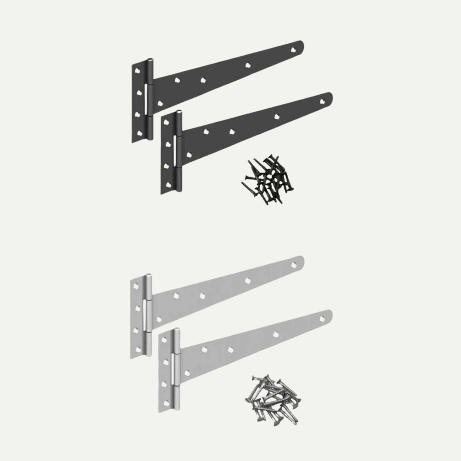 Pre-Packed- Medium T Hinge - Various Sizes- Black or Galvanised