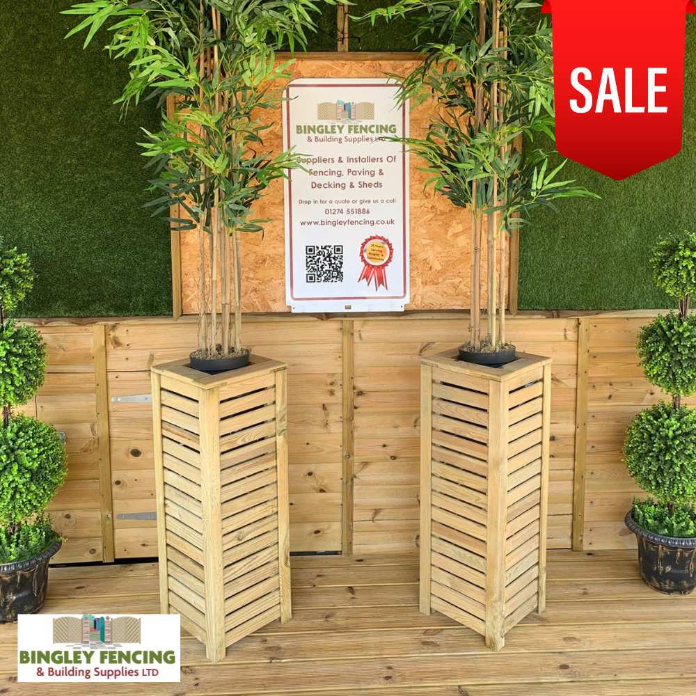 **Reduced** Tall Slatted Square Planter
