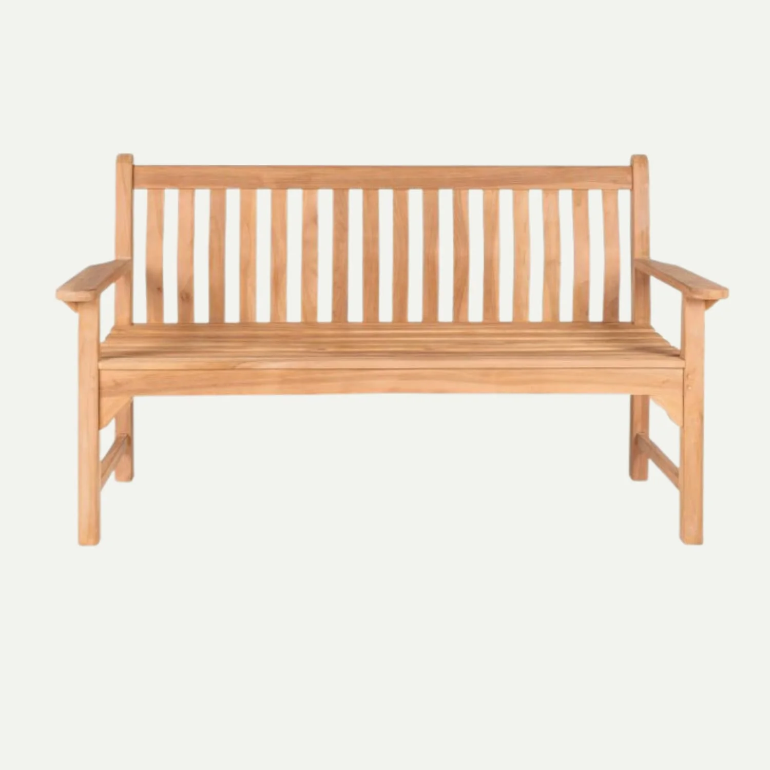 1.5m Wave Back Teak Garden Bench